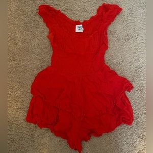 Princess Polly red romper size 4